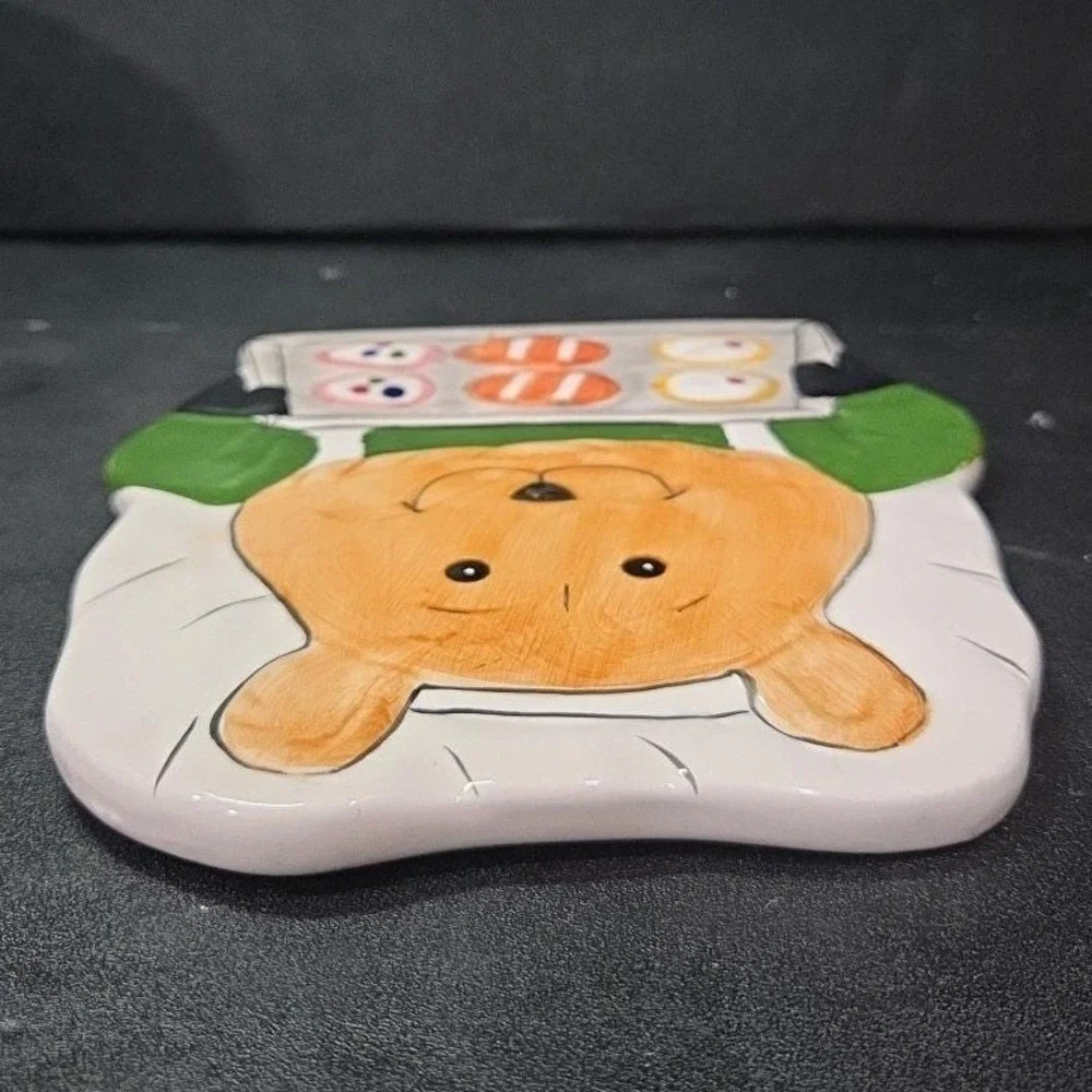 Bear Baking Design Hotplate,  Hand-Painted Ceramic‎ Kitchen Trivet, Accessory